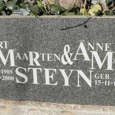 STEYN Gert Maarten 1909-2000 &amp; Anne Maria KOLBÉ 1917-1999