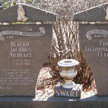 SWART Jacobus Nicolaas 1939-1980 Jacomina Christiana CLAASEN 1937-