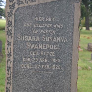SWANEPOEL Susara Susanna nee KOTZE 1893-1928