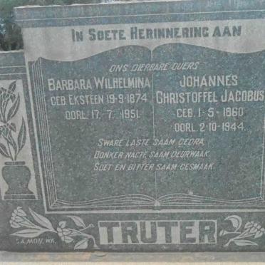 TRUTER Johannes Christoffel Jacobus 1860-1944 &amp; Barbara Wilhelmina EKSTEEN 1874-1951