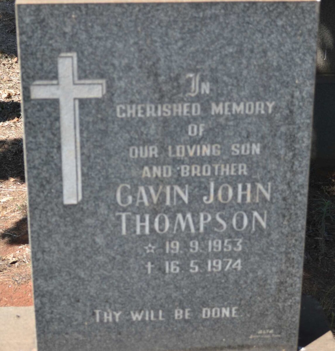 THOMPSON Gavin John 1953-1974
