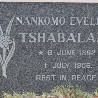 TSHABALALA Nankomo Evelinha 1892-1956
