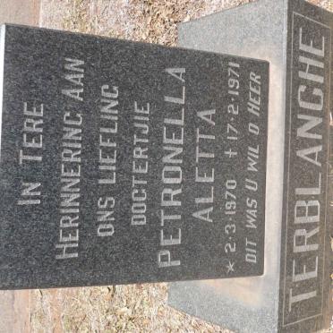 TERBLANCHE Petronella Aletta 1970-1971