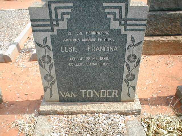 TONDER Elsie Francina, van 1896-1952