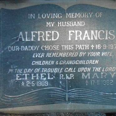 THOMAS Alfred Francis -1973 &amp; Ethel Mary 1909-1982