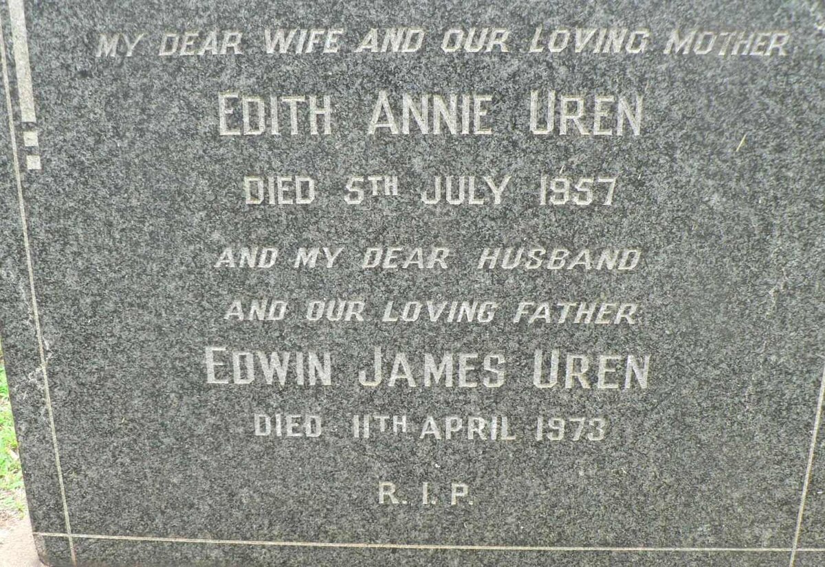 UREN Edwin James -1973 &amp; Edith Annie -1957