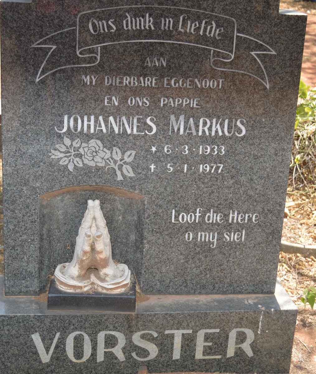VORSTER Johannes Markus 1933-1977