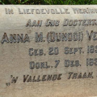 VERMAAK Anna M. 1937-1938