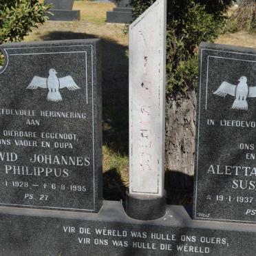 VISSER Dawid Johannes Philippus 1928-1995 &amp; Aletta Helena Susanna 1937-2001