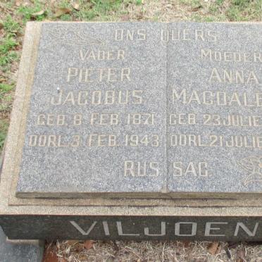 VILJOEN Pieter Jacobus 1871-1943 &amp; Anna Magdalena 1892-1966