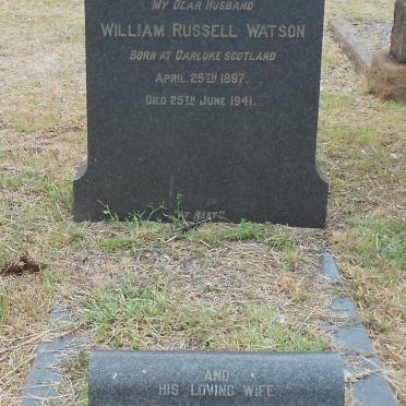 WATSON William Russel 1897-1941 &amp; Margaret Anne -1978