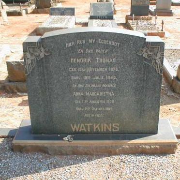 WATKINS Hendrik Thomas 1878-1943 &amp; Anna Margarietha 1878-1954