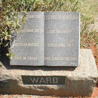 WARD Elizabeth Hendrika nee HAARHOFF 1917-1961
