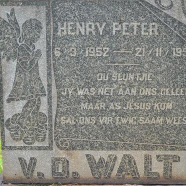 WALT Henry Peter, v.d. 1952-1952