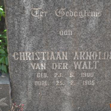 WALT Christiaan Arnoldus, van der 1900-1965