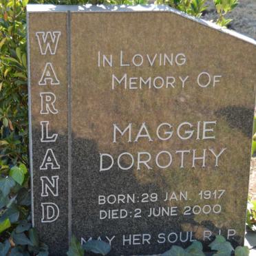 WARLAND Maggie Dorothy 1917-2000