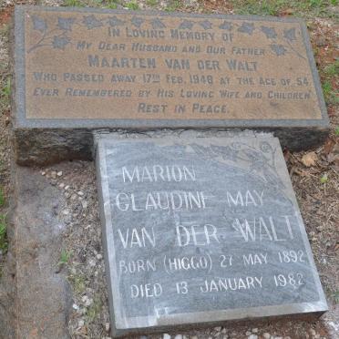 WALT Maarten, van der -1948 &amp; Marion Claudine May HIGGO 1892-1982