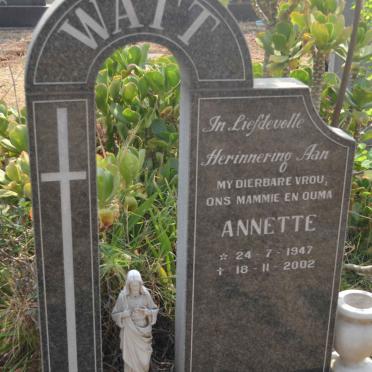 WATT Annette 1947-2002
