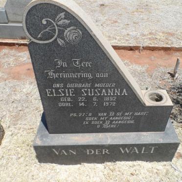 WALT Elsie Susanna, van der 1892-1972