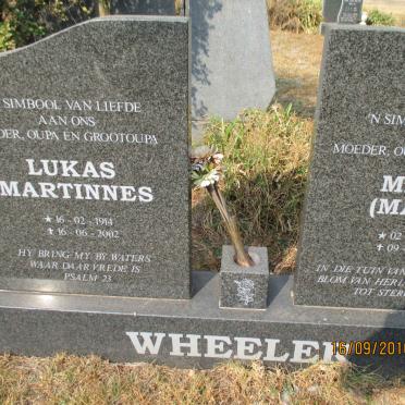WHEELER Lukas Martinnes 1914-2002 &amp; Maria 1913-2006