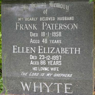 WHYTE Frank Paterson -1958 &amp; Ellen Elizabeth -1997