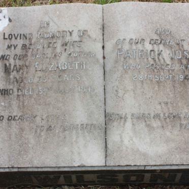 WILSON Patrick Joseph -1942 &amp; Mary Elizabeth -1941