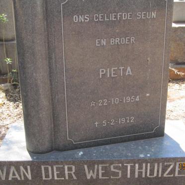 WESTHUIZEN Pieta, van der 1954-1972