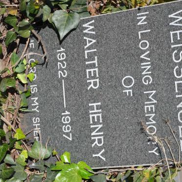 WEISSENSEE Walter Henry 1922-1997