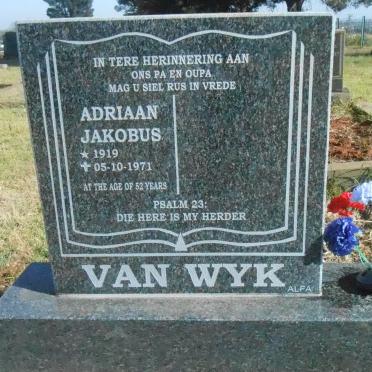 WYK Adriaan Jakobus, van 1919-1971