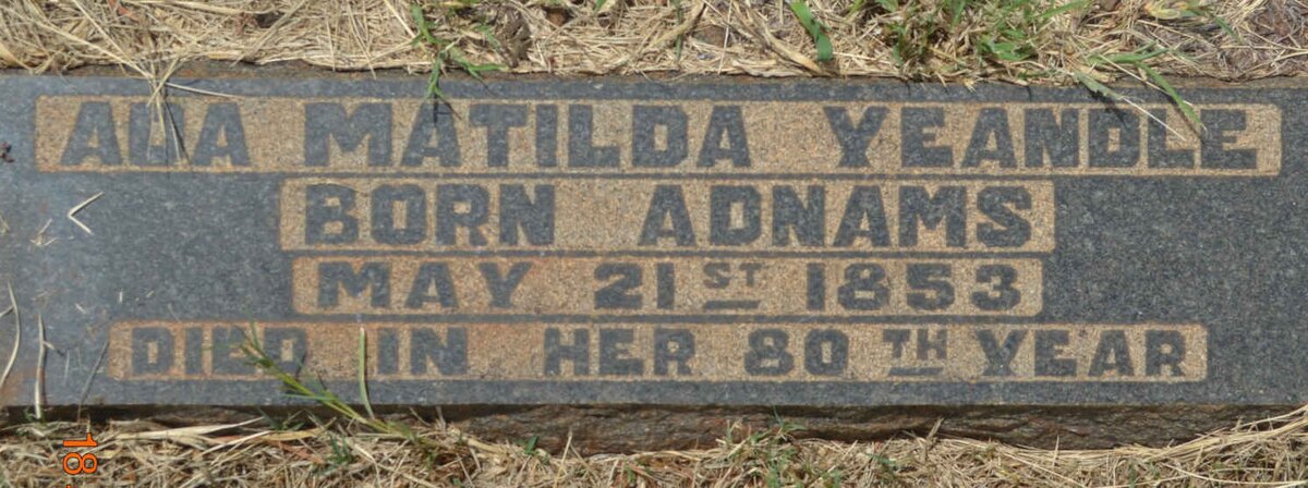 YEANDLE Ada Matilda nee ADNAMS 1853-