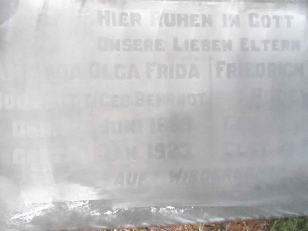 ? Friedrich Wilhelm 1873-1940 &amp; ?a Olga Frida BEHRNDT 18??-1923