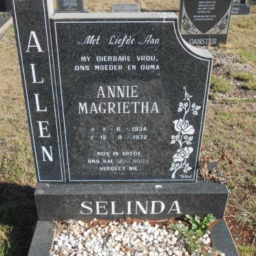 ALLEN Annie Magrietha nee SELINDA 1934-1972