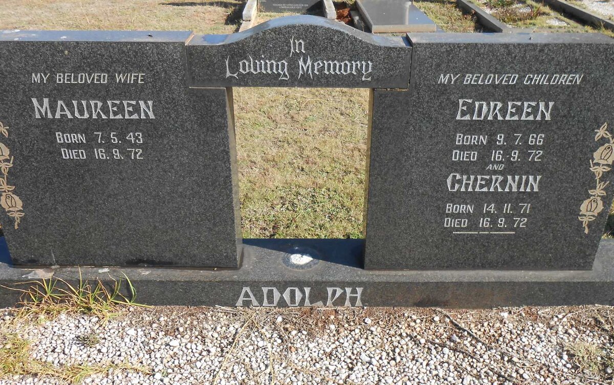 ADOLPH Maureen 1943-1972 :: ADOLPH Edreen 1966-1972 :: ADOLPH Chernin 1971-1972