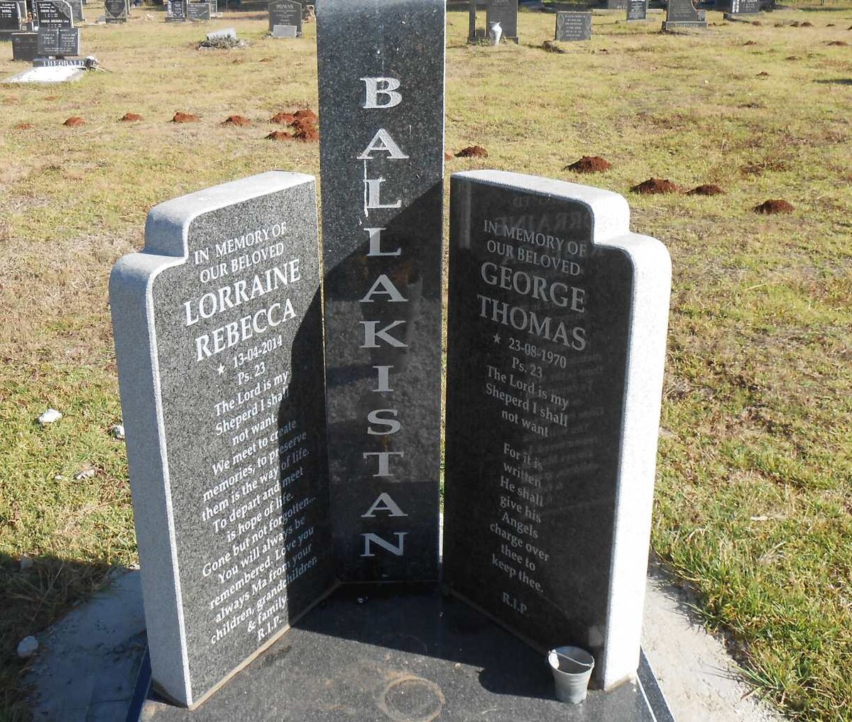 BALLAKISTAN George Thomas -1970 &amp; Lorraine Rebecca -2014