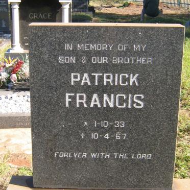 FRANCIS Patrick 1933-1967