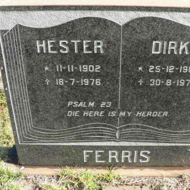 FERRIS Dirk 1902-1974 &amp; Hester 1902-1976