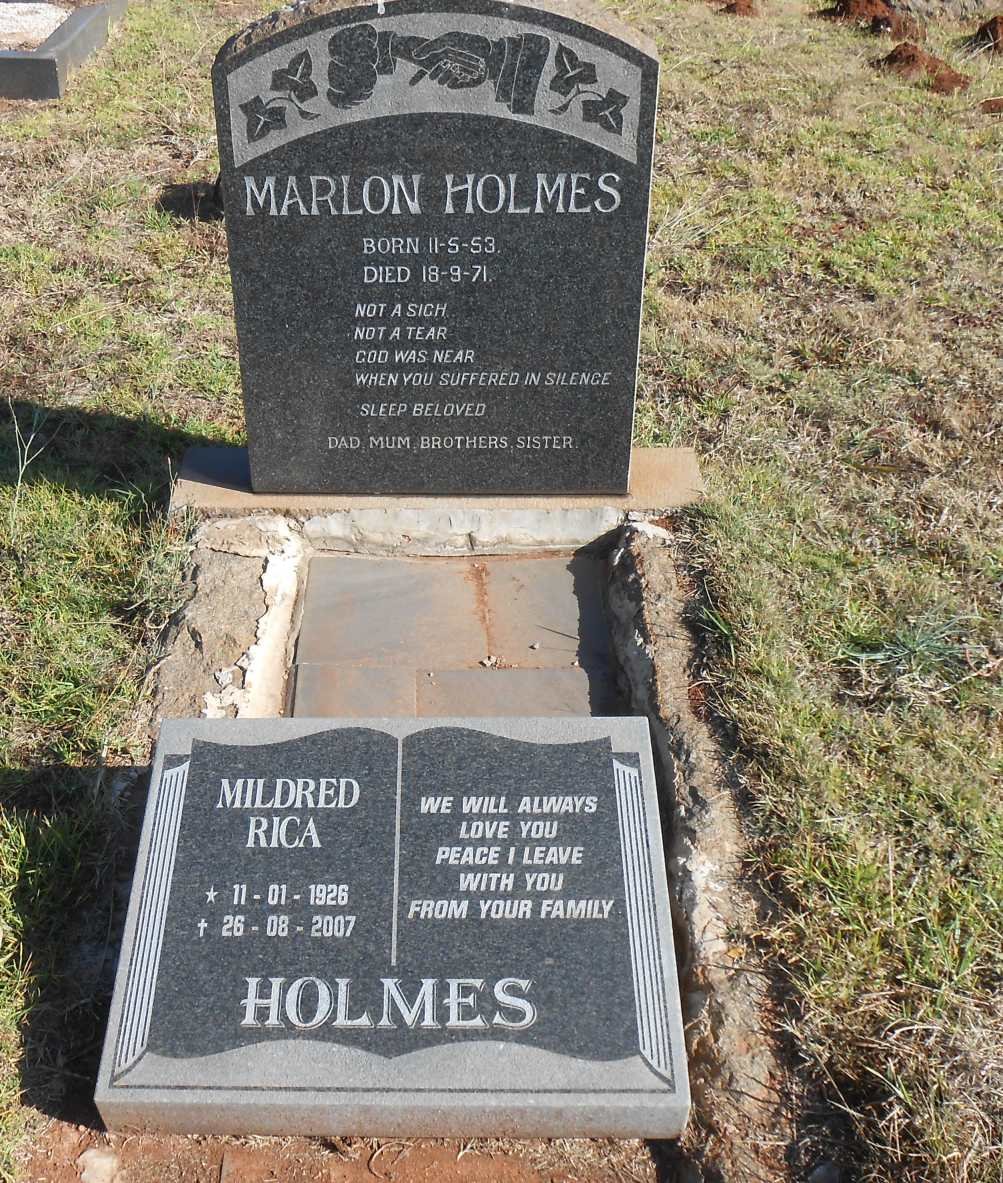 HOLMES Mildred Rica 1926-2007 :: HOLMES Marlon 1953-1971