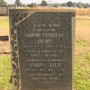 JACOBS Sorrow Cuthbert 1938-1978 :: ELLIS Yvonna 1959-1980