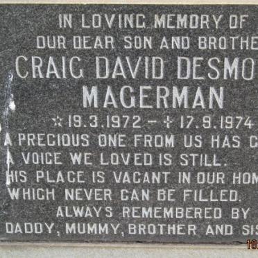 MAGERMAN Craig David Desmond 1972-1974