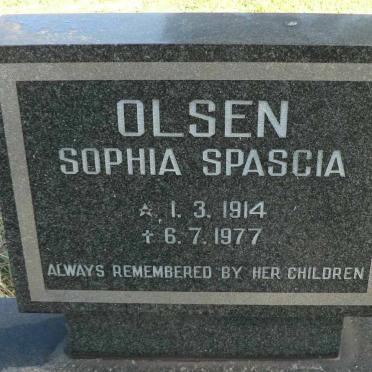 OLSEN Sophia Spascia 1914-1977
