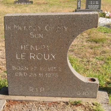 ROUX Piet, le 1948-1975 :: LE ROUX Hendry 1952-1975 :: LE ROUX Jacob 1955-1975