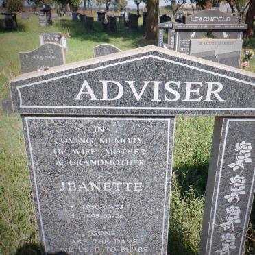 ADVISER Jeanette 1950-1995