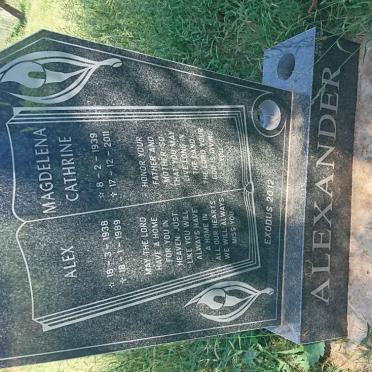 ALEXANDER Alex 1938-1989 &amp; Magdelena Cathrine 1939-2011