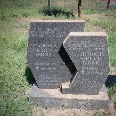 BRINK Hendrika Christina 1928-1988 :: BRINK Herold Bruce 1956-1995