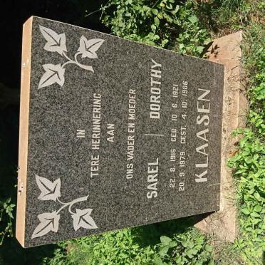 KLAASEN Sarel 1916-1979 &amp; Dorothy 1921-1986