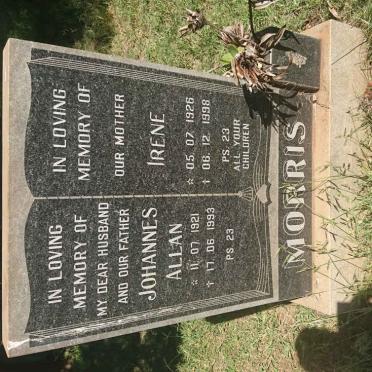 MORRIS Johannes Allan 1921-1993 &amp; Irene 1926-1998