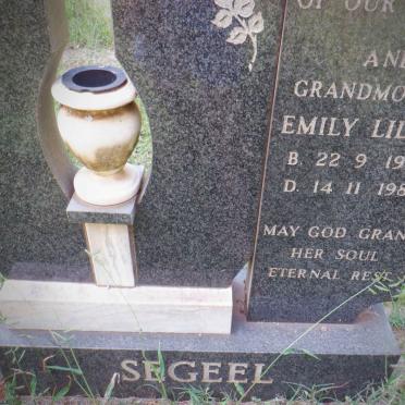 SEGEEL Emily Lilian 1924-1987