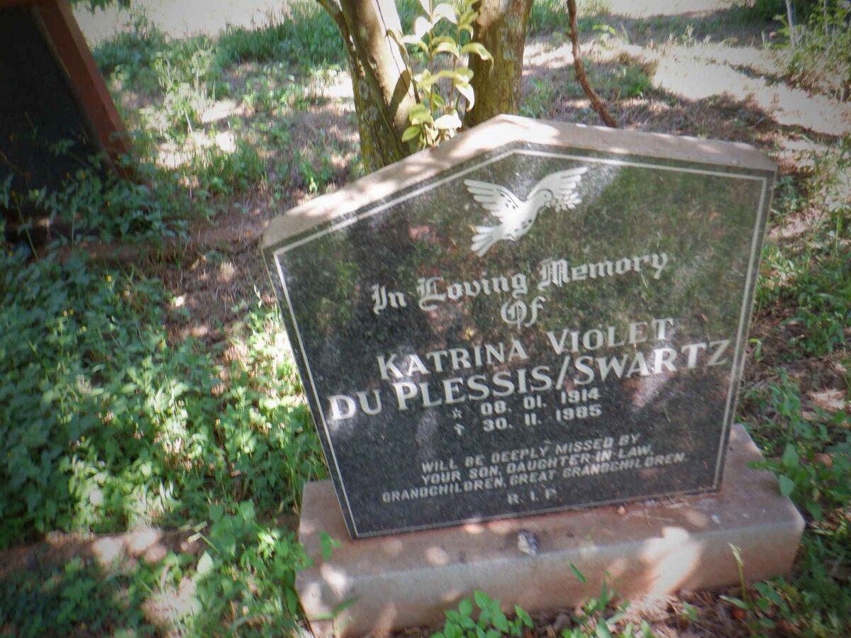 SWARTZ Katrina Violet, DU PLESSIS 1914-1985