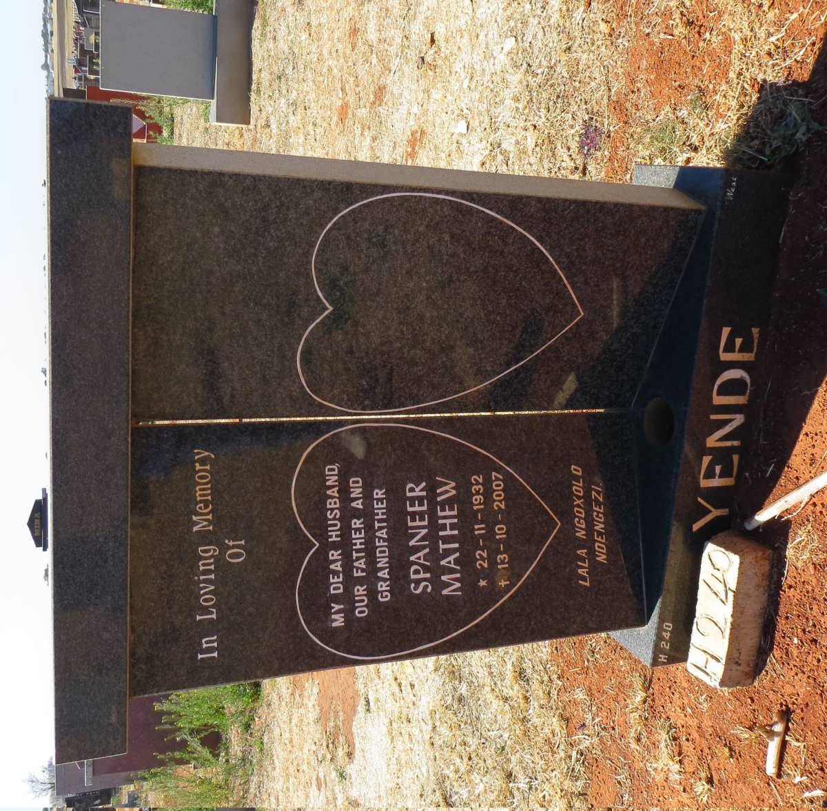 YENDE Spaneer Mathew 1932-2007