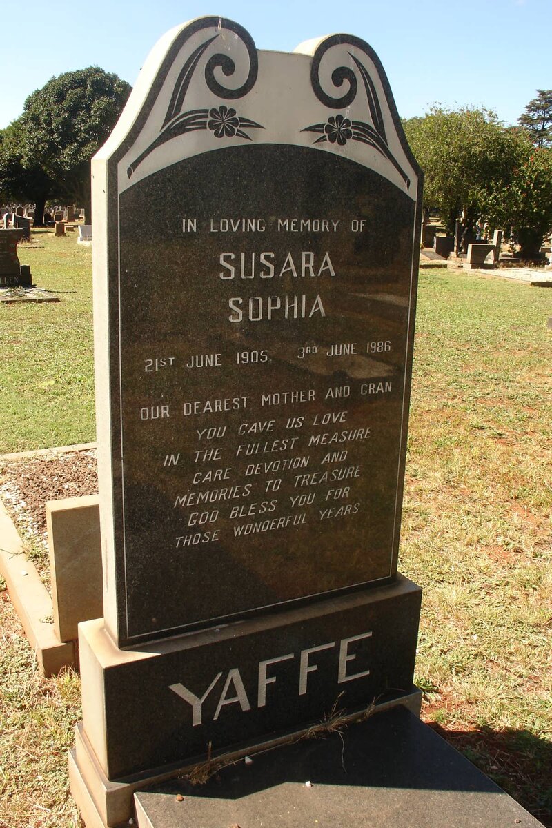 YAFFE Susara Sophia 1905-1986
